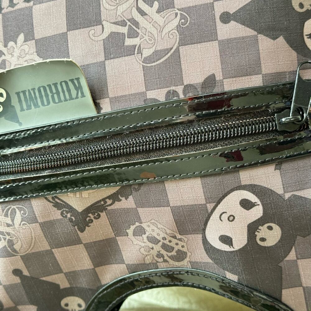 2008 Sanrio Kuromi Checker Clutch Purse Bag Detachable Strap Rare LEGENDARY - Picture 14 of 16
